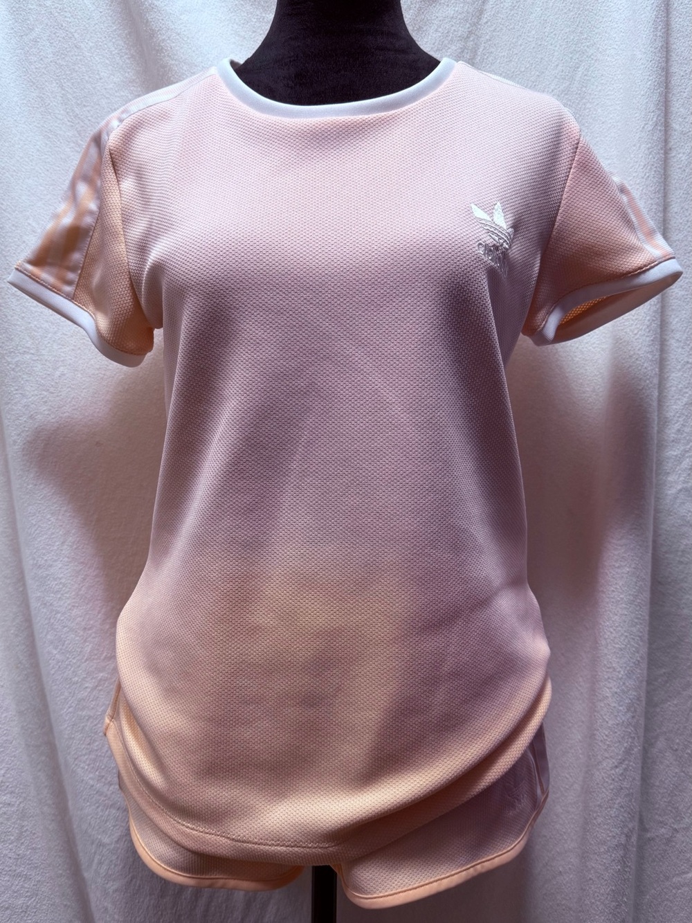 adidas Light Peachy/Pink Mesh Short Sleeve Athletic Tee